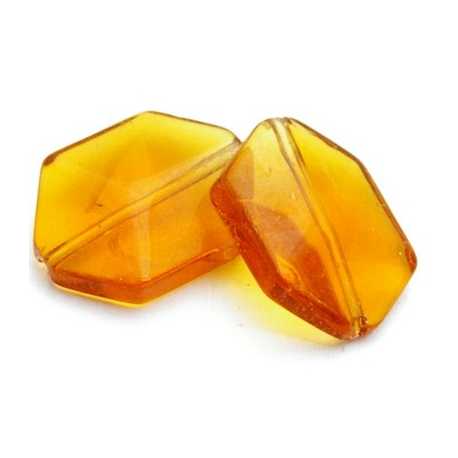 Glaskraal, 6-hoekig, bruin, 17 mm (5 st.)