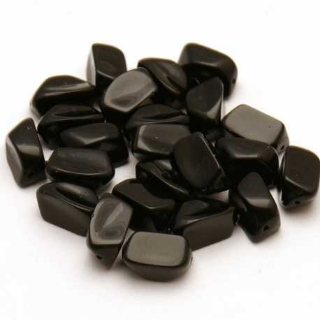 Glaskraal, brok, zwart, 14 mm (10 st.)