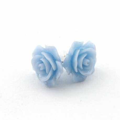 Oorstekers, roos, babyblauw, 14 mm (1 paar)