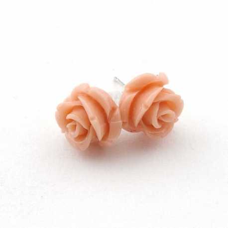 Oorstekers, roos, nude, 12 mm (1 paar)