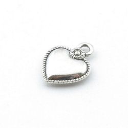 Metaal, hanger, hart, zilver, 22 mm (3 st.)