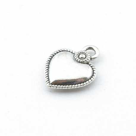 Metaal, hanger, hart, zilver, 22 mm (3 st.)