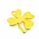 Metaal, bedel, klavertje vier, goud, 22 mm (3 st.)