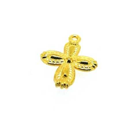 Metaal, bedel, kruisje, goud, 18 mm (4 st.)