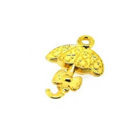 Metaal, bedel, paraplu, goud, 20 mm (5 st.)