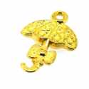 Metaal, bedel, paraplu, goud, 20 mm (5 st.)