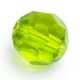 Glaskraal, rond met facetten, groen, 12 mm (streng)