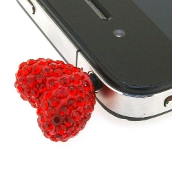 Pimpin glitterhart voor mobiele telefoon, rood, 20 x 14 mm 1 st.)