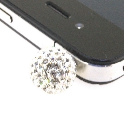 Pimpin glitterbal voor mobiele telefoon, crystal, 14 mm (1 st.)