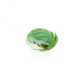 Glaskraal, rond, plat, transparant met groen, 14 mm (5 st.)