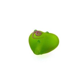 Glaskraal, hartje, groen, frost, 14 mm (5 st.)