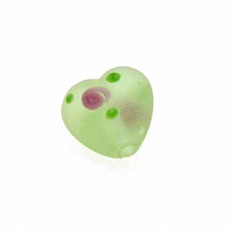 Glaskraal, hart, groen, frost, 14 mm (5 st.)