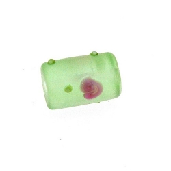 Glaskraal, tonnetje, groen, frost, 16 x 12 mm (5 st.)