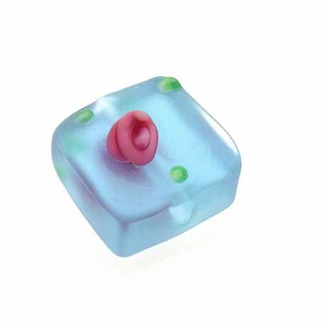 Glaskraal, vierkant, lila, frost, 12 mm (5 st.)