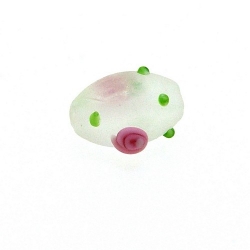 Glaskraal, ovaal, wit, frost, 16 x 12 mm (5 st.)