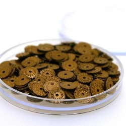 Lovertjes in rond doosje, rond, brons, 7 mm (4 gram)