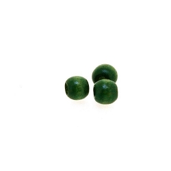 Houten kraal, rond, groen, 5 mm (25 gram)