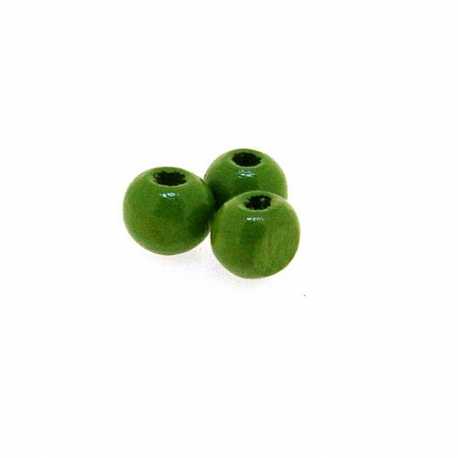 Houten kraal, rond, groen, 6 mm (25 gram)