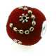 Kashmiri kraal, rond, rood, groot rijggat, 16 mm (5 st.)