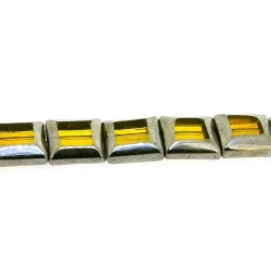 Framed kraal, zilver, vierkant, geel, 14 mm (1 streng)