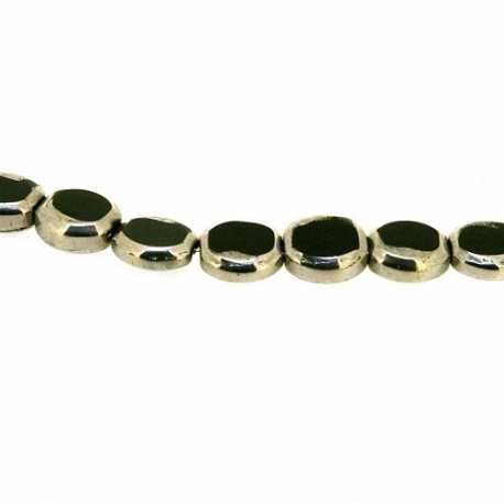 Framed kraal, zilver, vierkant, zwart, 10 mm (1 streng)