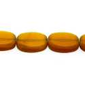 Glaskraal, ovaal, plat, bruin, 14 x 12 mm (streng)