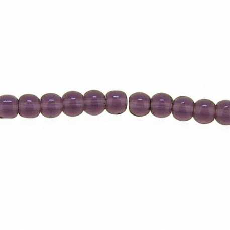 Glaskraal, rond, amethyst, 4 mm (streng)