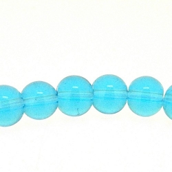 Glaskraal, rond, blauw, 8 mm (streng)