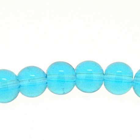 Glaskraal, rond, blauw, 8 mm (streng)