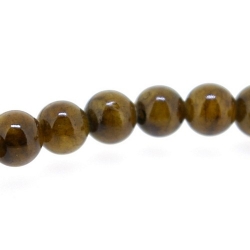 Gekleurd steen kraal, rond, bruin, 6 mm (streng)