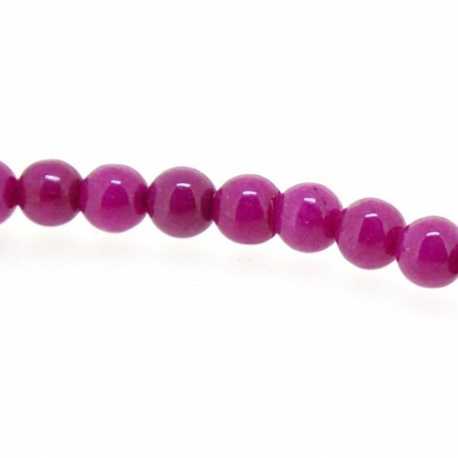 Gekleurd steen kraal, rond, fuchsia, 4 mm (streng)