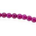 Gekleurd steen kraal, rond, fuchsia, 4 mm (streng)