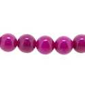 Gekleurd steen kraal, rond, fuchsia, 6 mm (streng)