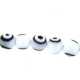 Glaskraal, rond, wit, 'oog', 10 mm (streng)