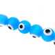 Glaskraal, rond, turquoise, 'oog', 10 mm (streng)