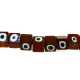 Glaskraal, blokje, rood, 'oog', 8 mm (streng)