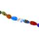 Glaskraal, ovaal, hoekig, millifiori, 12 x 6 mm (streng)