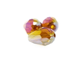 Glaskraal, druppel met facetten, bruin, AB, 16 x 10 mm (5 st.)