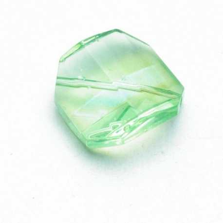 Glaskraal, achthoek, groen, AB, 20 mm (5 st.)