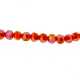 Glaskraal, rond, facetten, rood, AB, 4 mm (1 streng)