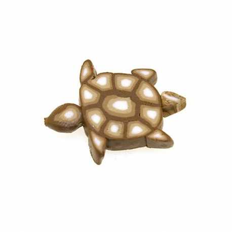 Polymeerkraal schildpad bruin 18mm (streng)