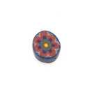 Fimokraal, rond, bloem, blauw, 10 mm (streng)