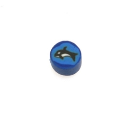 Fimokraal, rond, orka, blauw, 8 mm (streng)