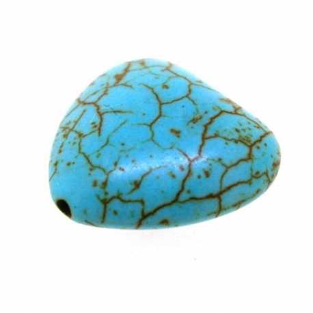 Gekleurd Turquoise kraal, hart, turquoise, 18 mm (5 st.)