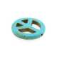 Gekleurd Turquoise kraal, Peace teken, turquoise, 24 mm (5 st.)