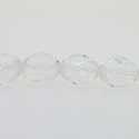 Glaskraal, ovaal met facetten, transparant, 15 x 12 mm (1 streng)