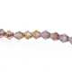 Glaskraal, bicone met facetten, amethyst, AB, 4 x 4 mm (streng)