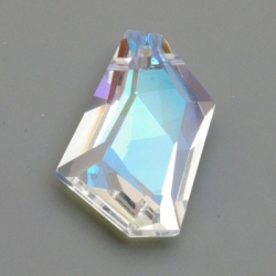 Geslepen glashanger, 6-hoekig, Crystal AB, 45 x 35 mm (1 st.)
