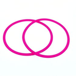 Siliconen armbandje, 3 mm, neon roze (1 st.)