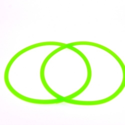 Siliconen armbandje, 3 mm, neon groen (1 st.)